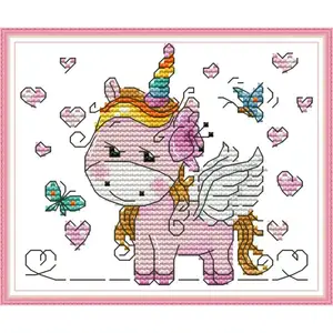 Набор для вышивки Joy Sunday, Набор для вышивки крестиком сделай сам с милым рисунком единорога, наборы для вышивки крестиком для детской комнаты