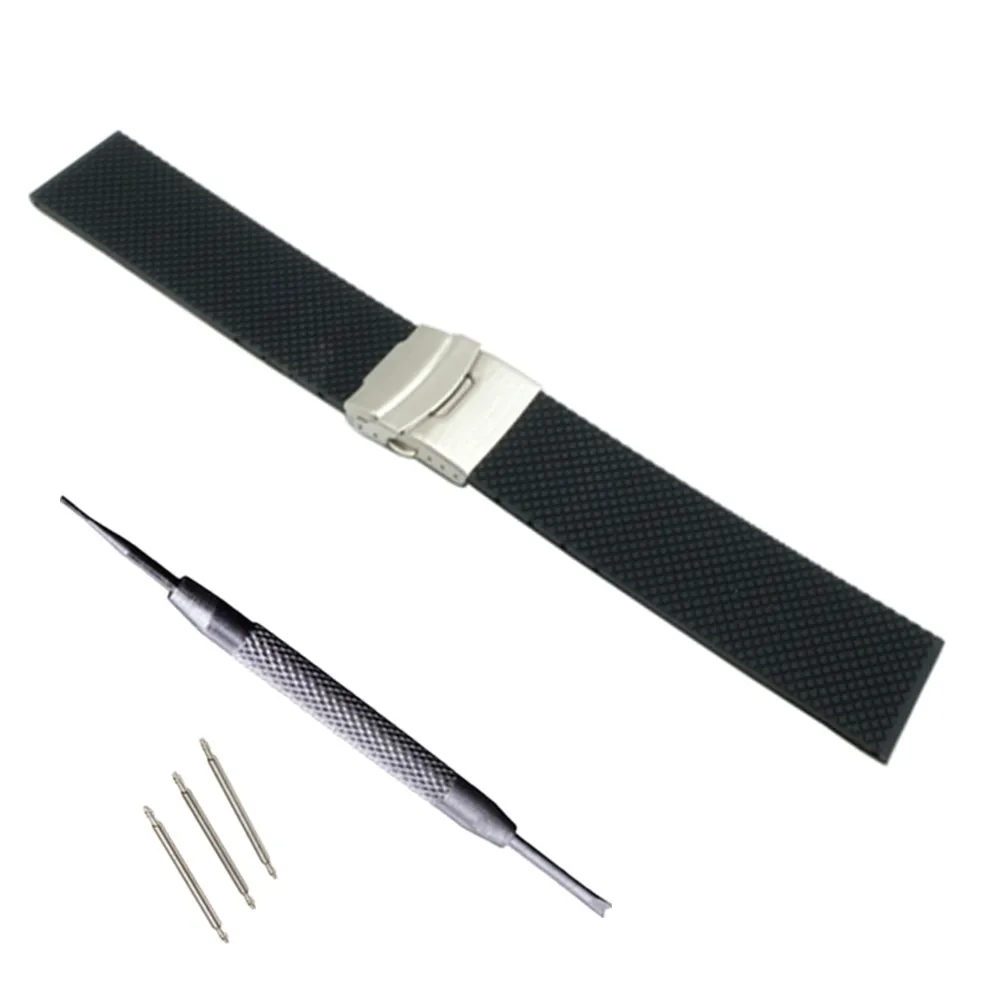 New 20mm 22mm 24mm Silicone Rubber Watch band Watchband Bracelet For navitimer/avenger/Breitling strap DIY Replace | Наручные часы
