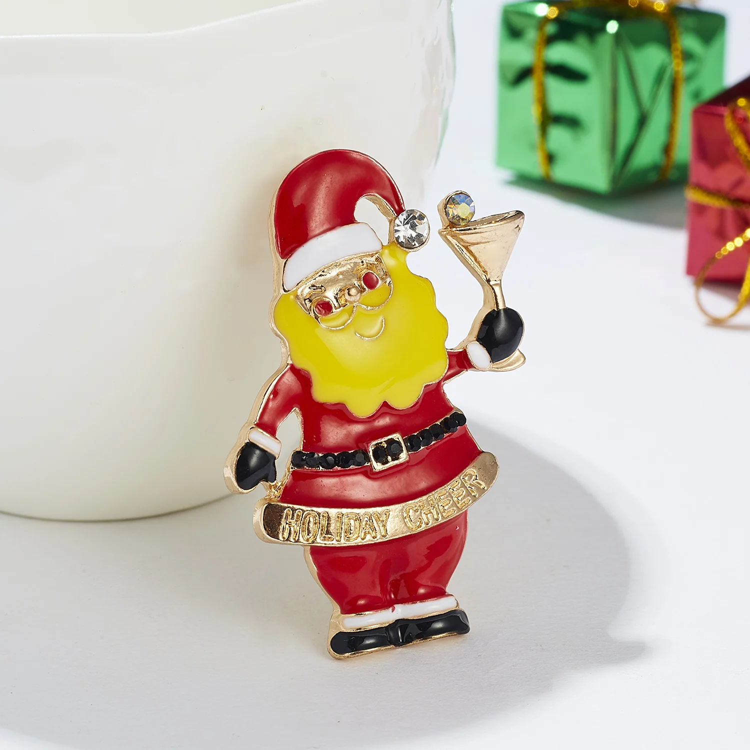 Merry Christmas броши на булавке милый Санта Клаус шляпа прекрасный Лось подарок эмаль значок брошь год Рождество Санта Клаус брошь с животными
