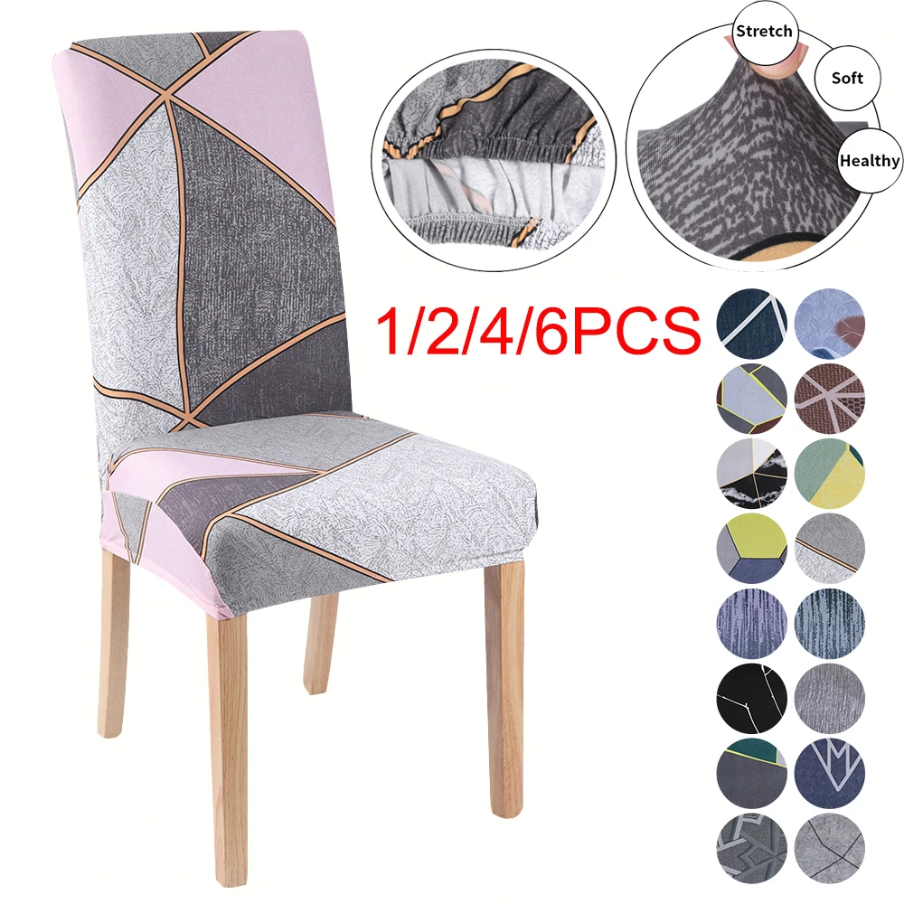 1/2/4/6pcsElastic стрейч стульев на банкетах и сменные чехлы с защитой от пыли мебель