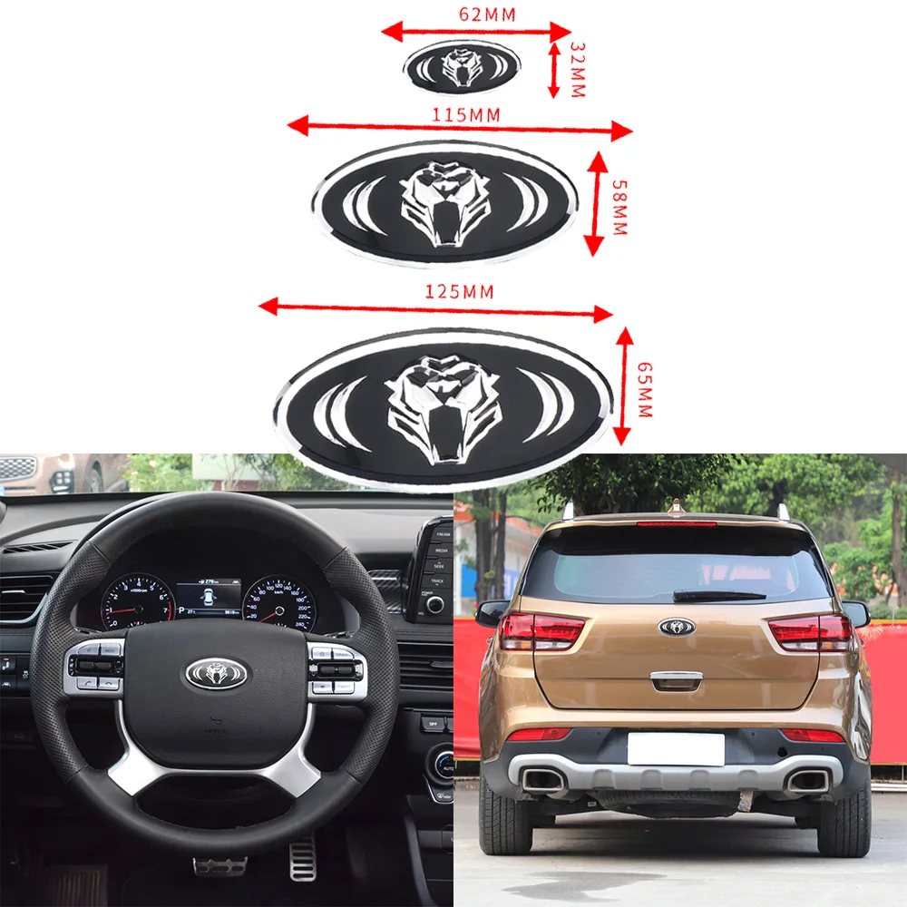 3D алюминиевая эмблема тигра на рулевое колесо наклейки переднее и заднее для KIA RIO