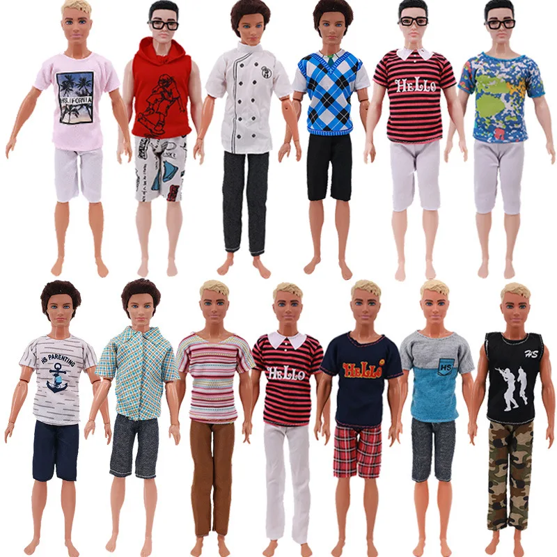 Мужской наряд ручной работы для куклы 3 компл./упак. брюки футболка повседневная