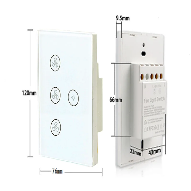Smart fan switch WIFI network link smart life APP control US standard AC100V 240V | Обустройство дома