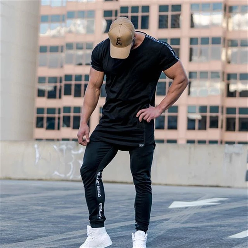 

Men Slim Drawstring Cotton Sweatpants Gyms Fitness Trousers Man Jogger Workout Casual Fashion Pant Brand Pencil Pants Sportswear