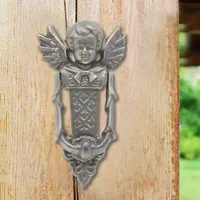 Angel Front Door Knocker, Rustic Weather-Resistant Cast Iron Doorbell with Mounting Decor Door Accessories for Decoration