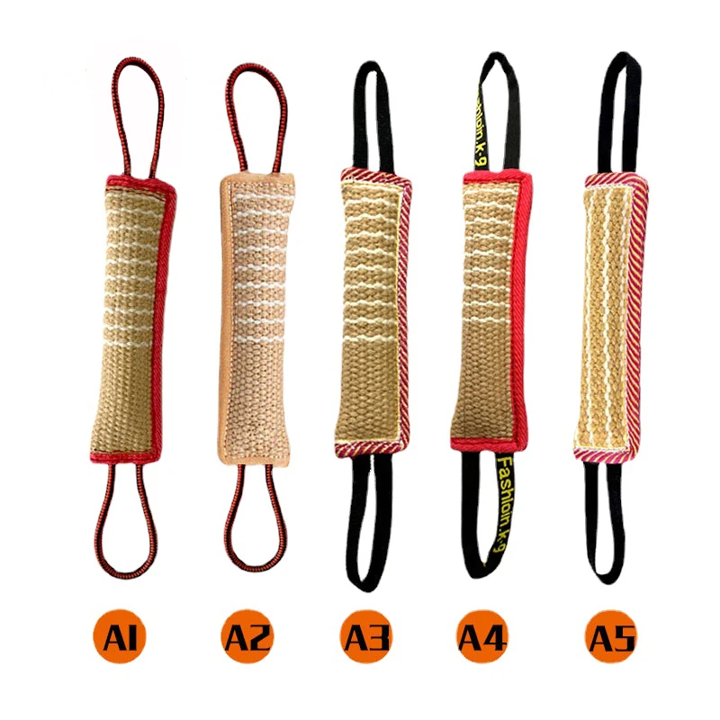 

Durable Dog Training Tug Toy Strong Pull Throw For German Shepherd Rottweiler Malinois Agility Equipment Chewing Bite Jute Toys