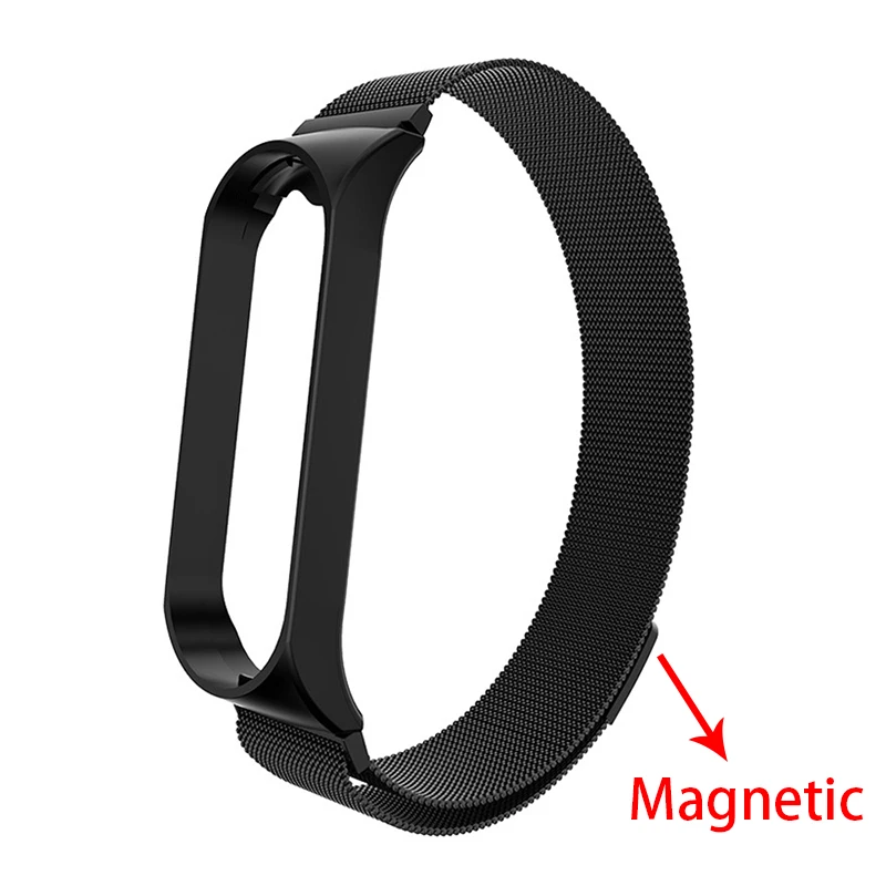 2 Для mi Band 3 4 металлический браслет на запястье магнитный браслет из нержавеющей стали для Xiaomi mi Band 4 3 ремешок mi band 4 3 браслеты Pulseira - Цвет: 2