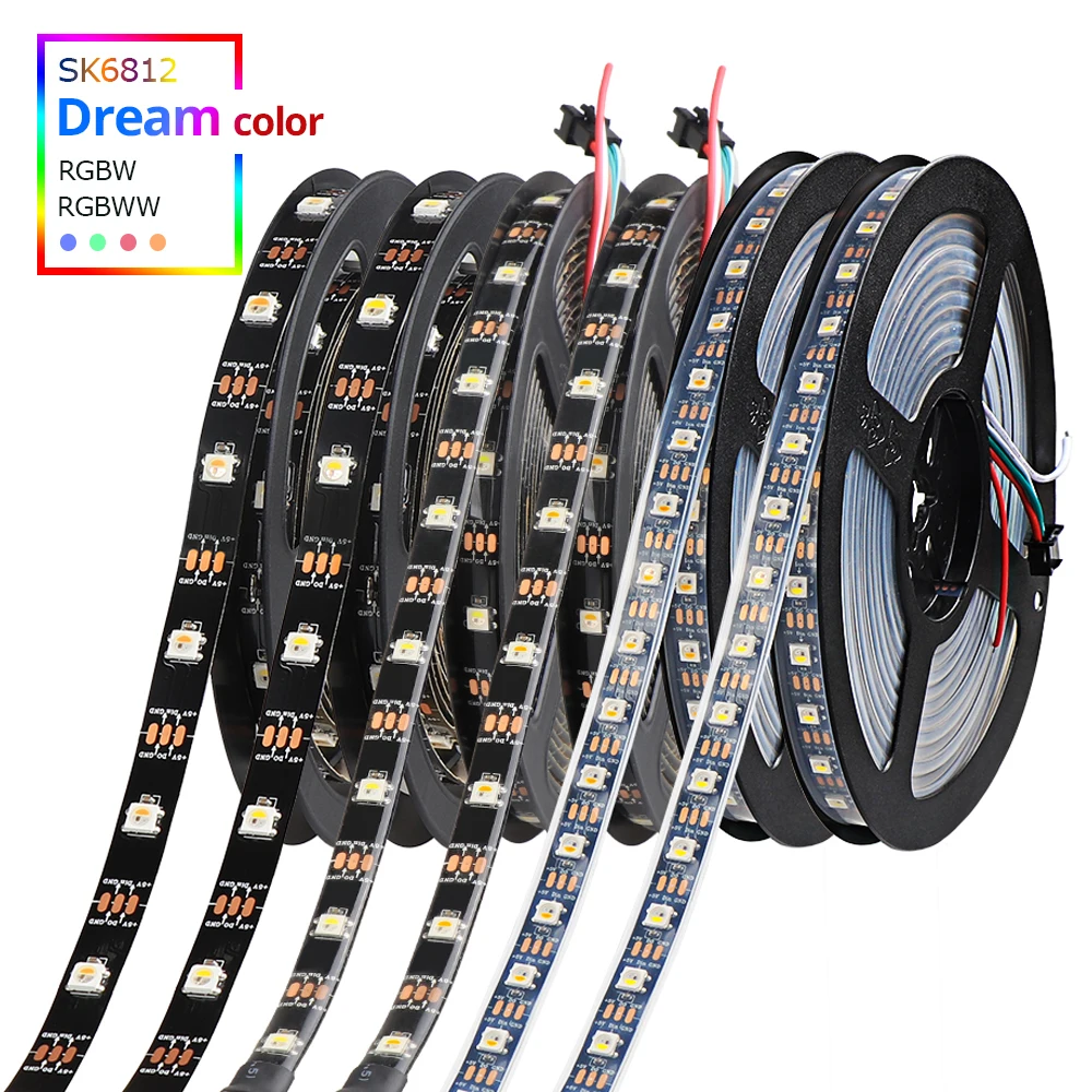 Dream color SK6812 4 в 1 Светодиодная лента RGBW RGBWW индивидуальный адресуемый м/5 м 30/60/144