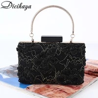 dicihaya brand design women beaded flowers handbags with pocket money purse wristlet clutch bag evening bags for party wedding