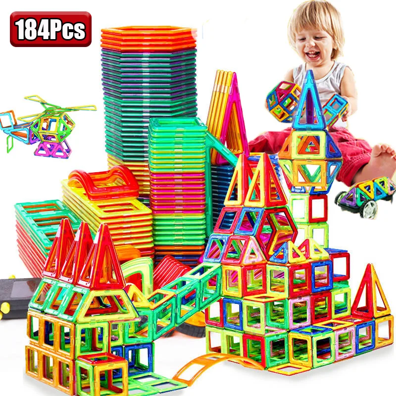 

Magnetic Designer Construction Set Model & Building Toy Plastic Magnetic Blocks Educational Toys For Kids Gifts