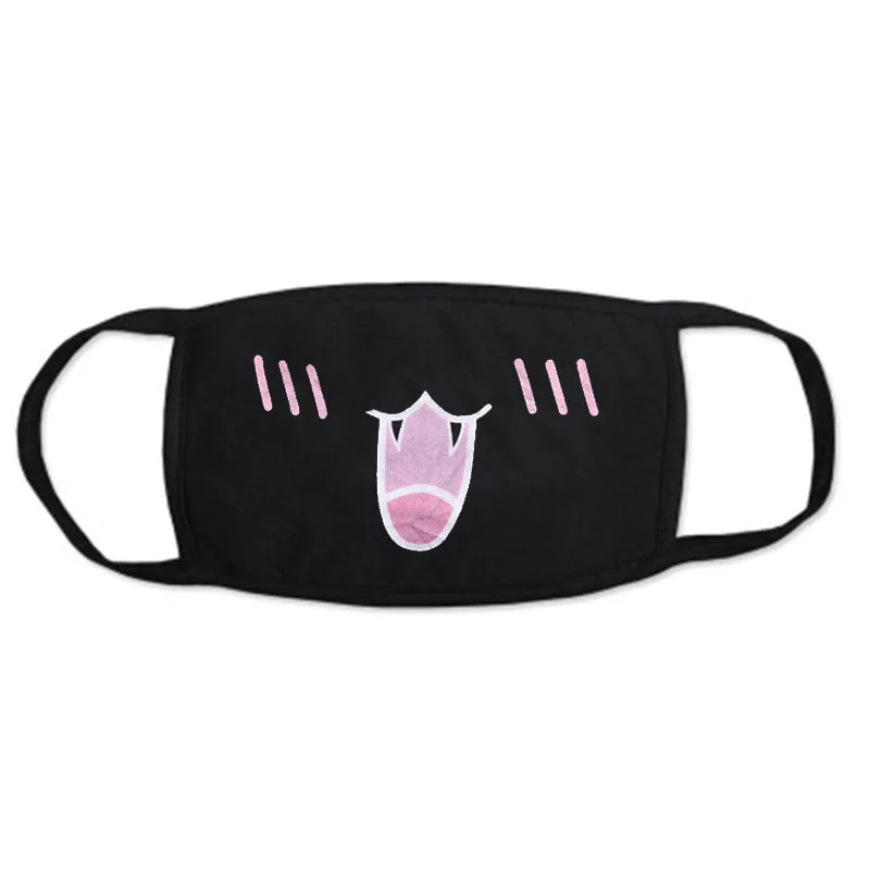 Пылезащитная хлопковая маска для лица в стиле панк черная мультяшная теплая и