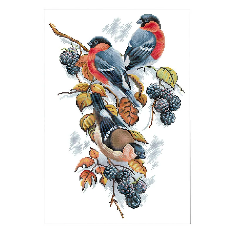 Красные ложки пироги и черника набор крестиков Аида 11Ct печать холсты стежков