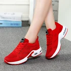 Женские кроссовки для бега, дышащая сетчатая удобная спортивная обувь, с воздушной подушкой, плоская подошва, модные тренды