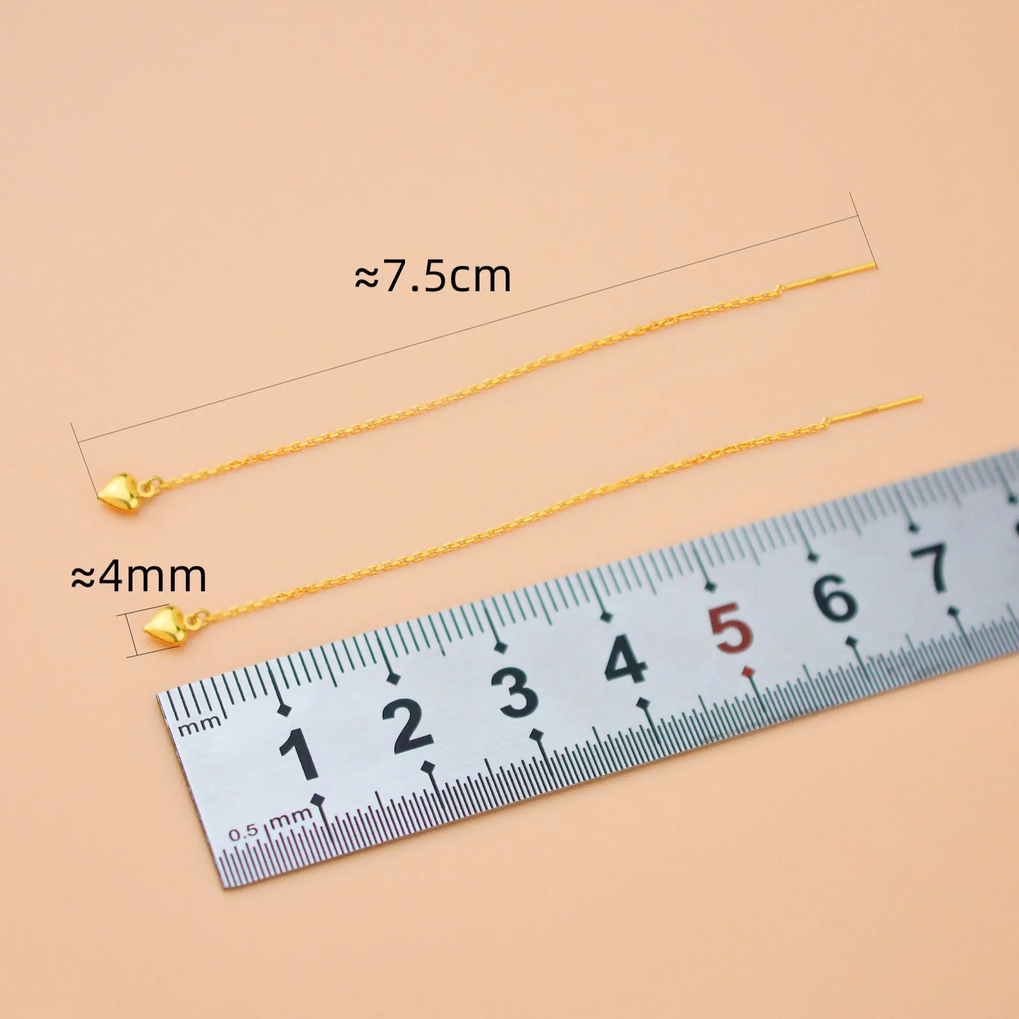 Серьги ZHIXI из чистого 18-каратного золота длинные висячие ювелирные изделия Au750