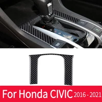 abs plastic carbon fiber style gear panel trim shift box decoration cover for honda civic 2020 2016 automatic transmission
