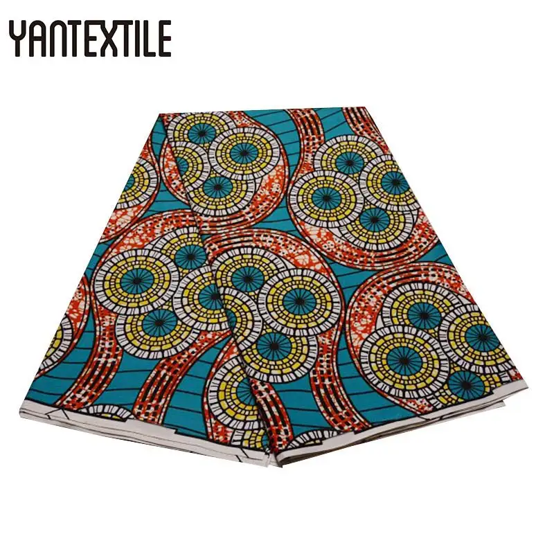 19010000 YANTEXTILE новая Анкара ткань Африканский настоящий воск принт Tissu Africain 6 ярдов настоящий воск Африканский батик ткань для свадебного платья - Цвет: 19010000
