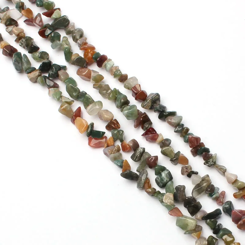 Indian Agate Высокое качество 5-8 мм чип Форма 41 различные материалы натуральный камень DIY драгоценные камни ювелирные изделия свободные бусины 17 дюймов wj69 - Цвет: Indian Agate