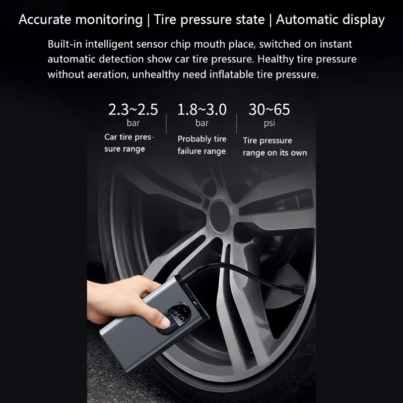 Online Inflador De Neumáticos De Coche Portátil, Bomba De Aire Universal De 12V/2400mAh, 41XA