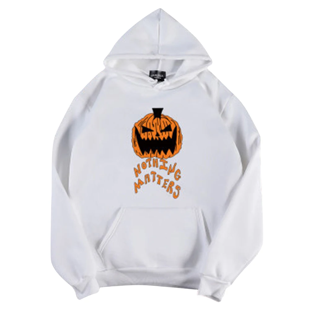 

Толстовки с капюшоном и надписью "тыква", большие карманы, однотонные, винтажные, модные, на Хэллоуин, с длинным рукавом, женские платья, своб...