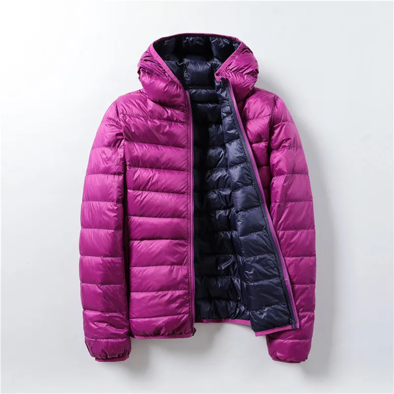 Дешевая Женская двухсторонняя куртка сверхсветильник Кая зимняя теплая пуховая