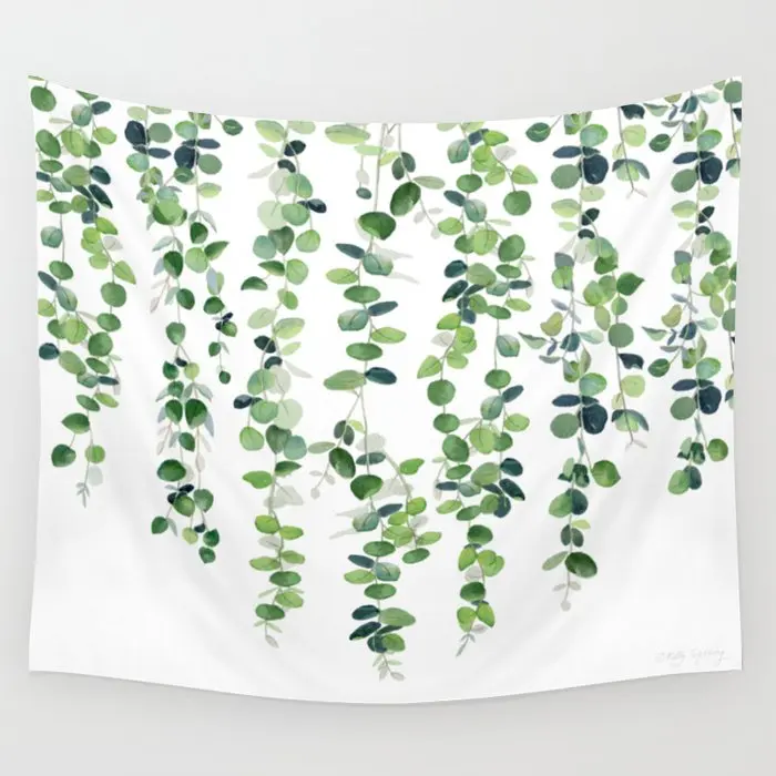 

Eucalyptus Garland Wall Tapestry Background Wall Covering Home Decoration Blanket Bedroom Wall Hanging Tapestries