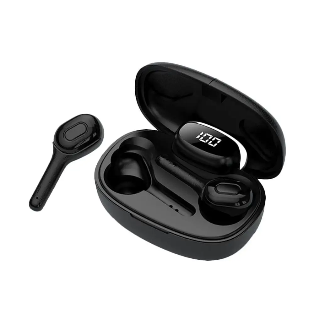 Черный TWS мини наушники 5,0 наушники беспроводные Bluetooth наушники с микрофоном 3D стерео спортивная Гарнитура для Xiaomi всех телефонов - Цвет: Черный