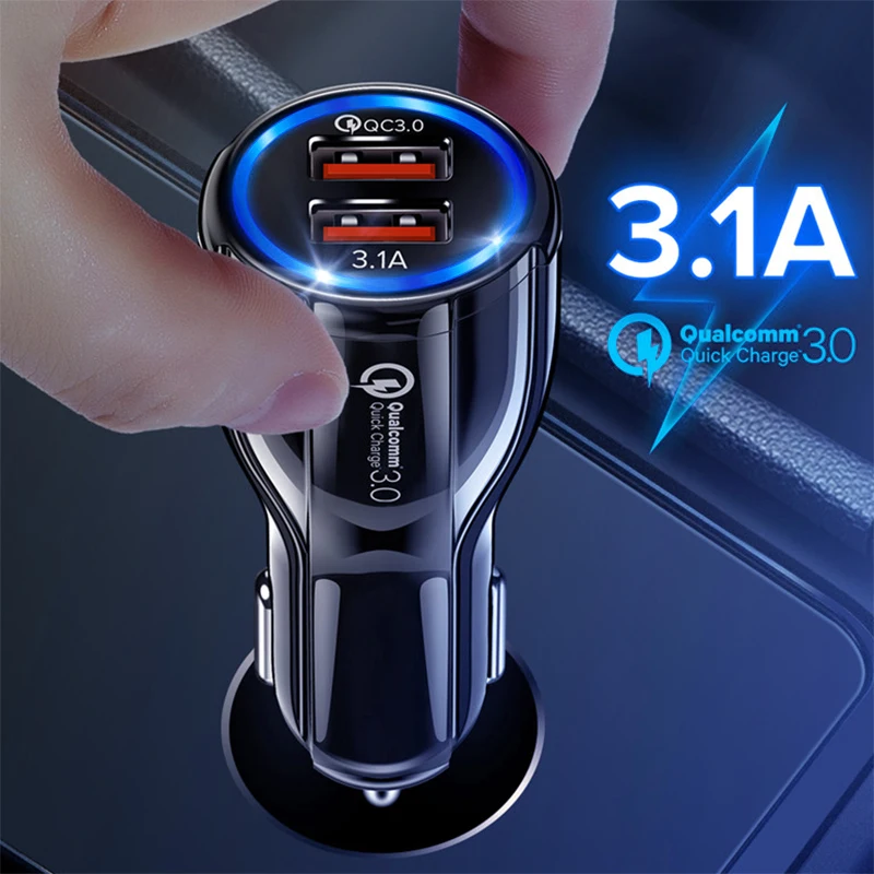 Автомобильное зарядное устройство 18 Вт 3 1 А Quick Charge 0 универсальное два USB быстрая