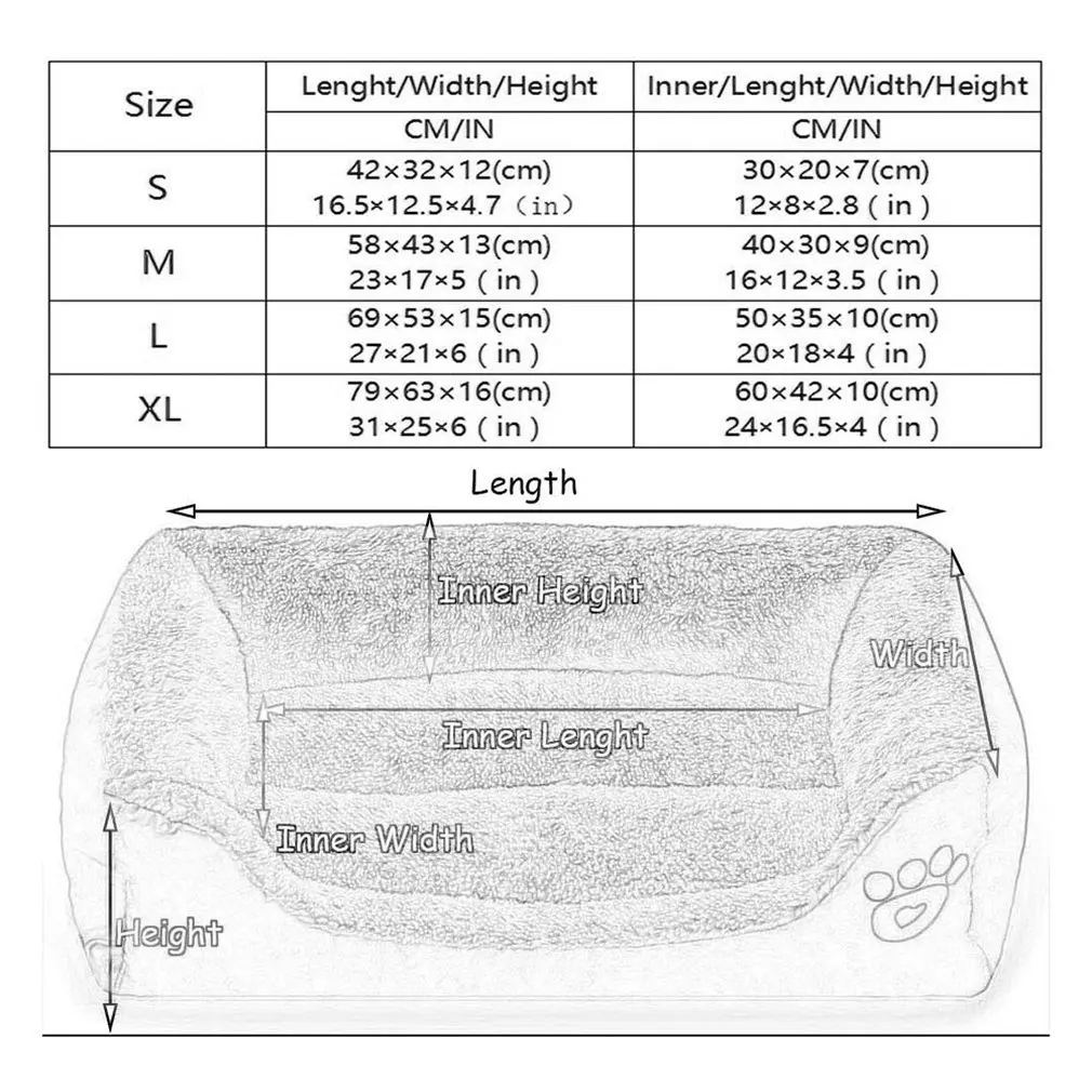 

Footprints Plush Pet Nest Pet Kennel Pet Cat Dog Nest Warm Soft Pet Sleeping Bed Cushion Cat Home Dog Kennel