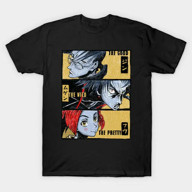 Samurai Champloo Mugen Fuu Jin как хорошо плохая уродливая постер черная футболка|Мужские