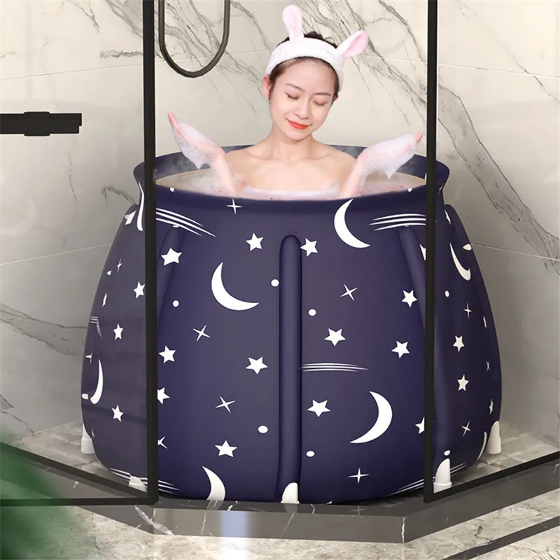 Folding Bathtub Thickening Adult Bath Barrel Free Inflatable Bracket Portable Bucket Family Household Outdoor SPA Sauna Tub |