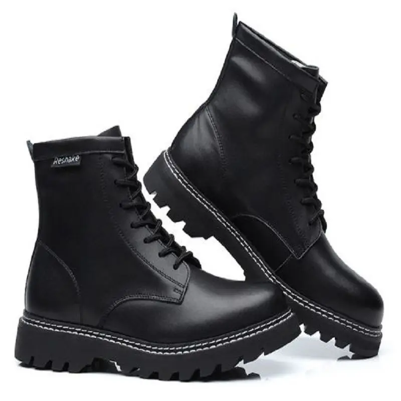 Ботильоны мужские из бычьей кожи кожаные ботинки на шнуровке зимняя обувь