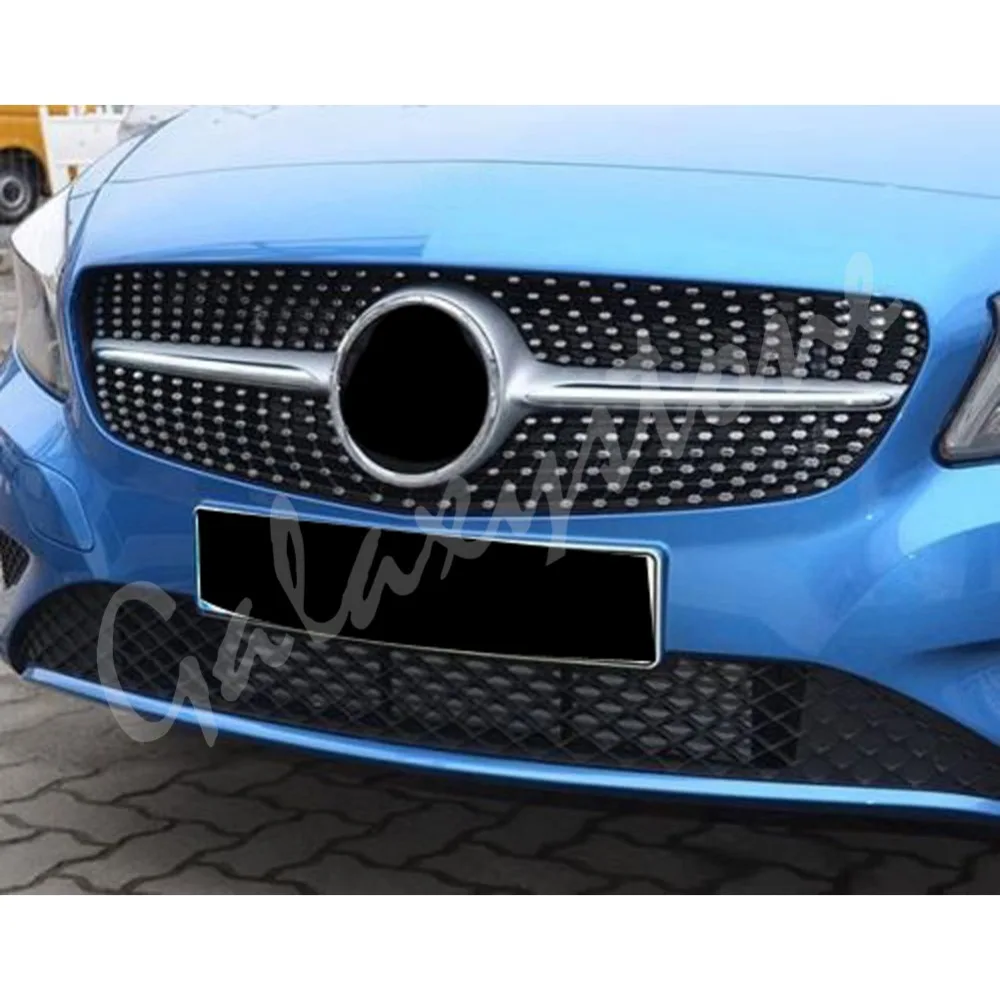Алмазный Стиль Дизайн серебряная передняя решетка подходит для CLA W117 CLA200 CLA250 CLA45