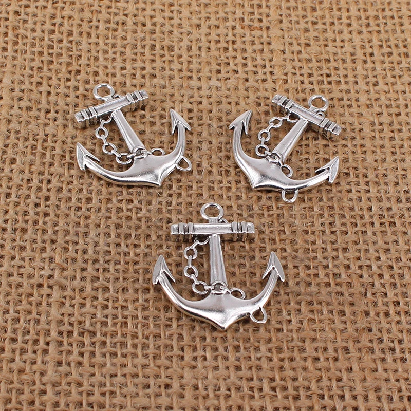 

4pcs Anchor Charms 30x26mm Antique Silver Color Pendants for DIY Jewelry Making Findings Handmade Craft 3778