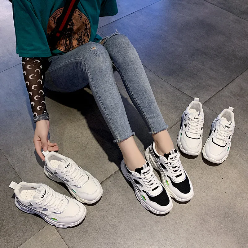 Женские спортивные кроссовки Новинка осени 2019 для бега дышащая старая обувь