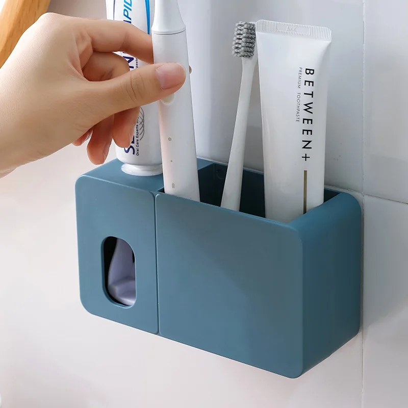 

Креативный диспенсер для зубной пасты, настенное крепление, автоматический водонепроницаемый держатель для зубной щетки, аксессуары для в...
