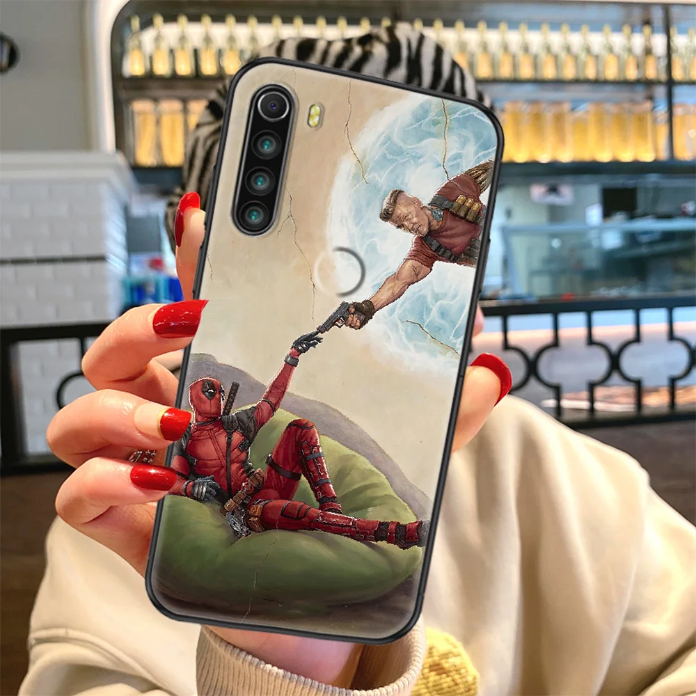 

Deadpools superhero Phone case For Xiaomi Redmi Note 7 7A 8 8T 9 9A 9S 10 K30 Pro Ultra black luxury hoesjes silicone cell cover