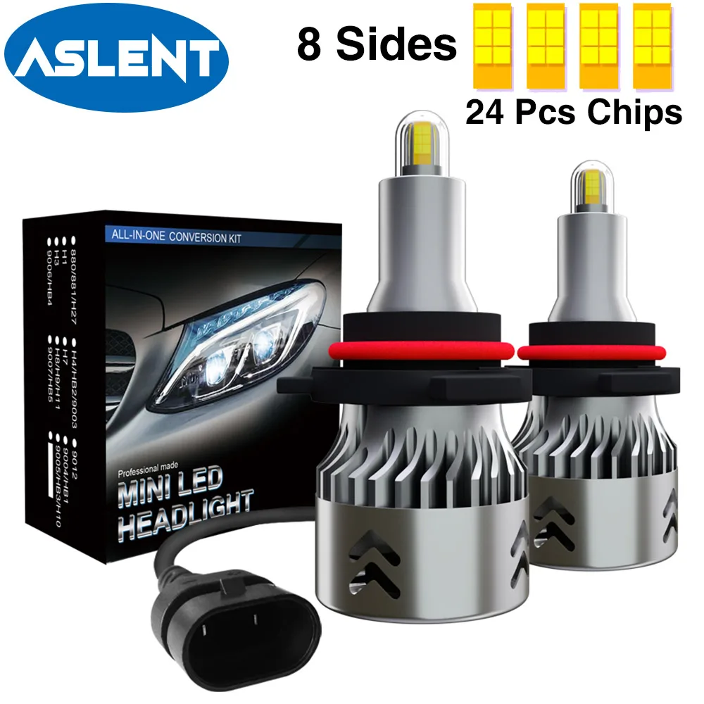 360 градусов 3D автомобилей головной светильник H7 светодиодный H1 H3 H8 H11 H9 9005 HB3 9006 HB4