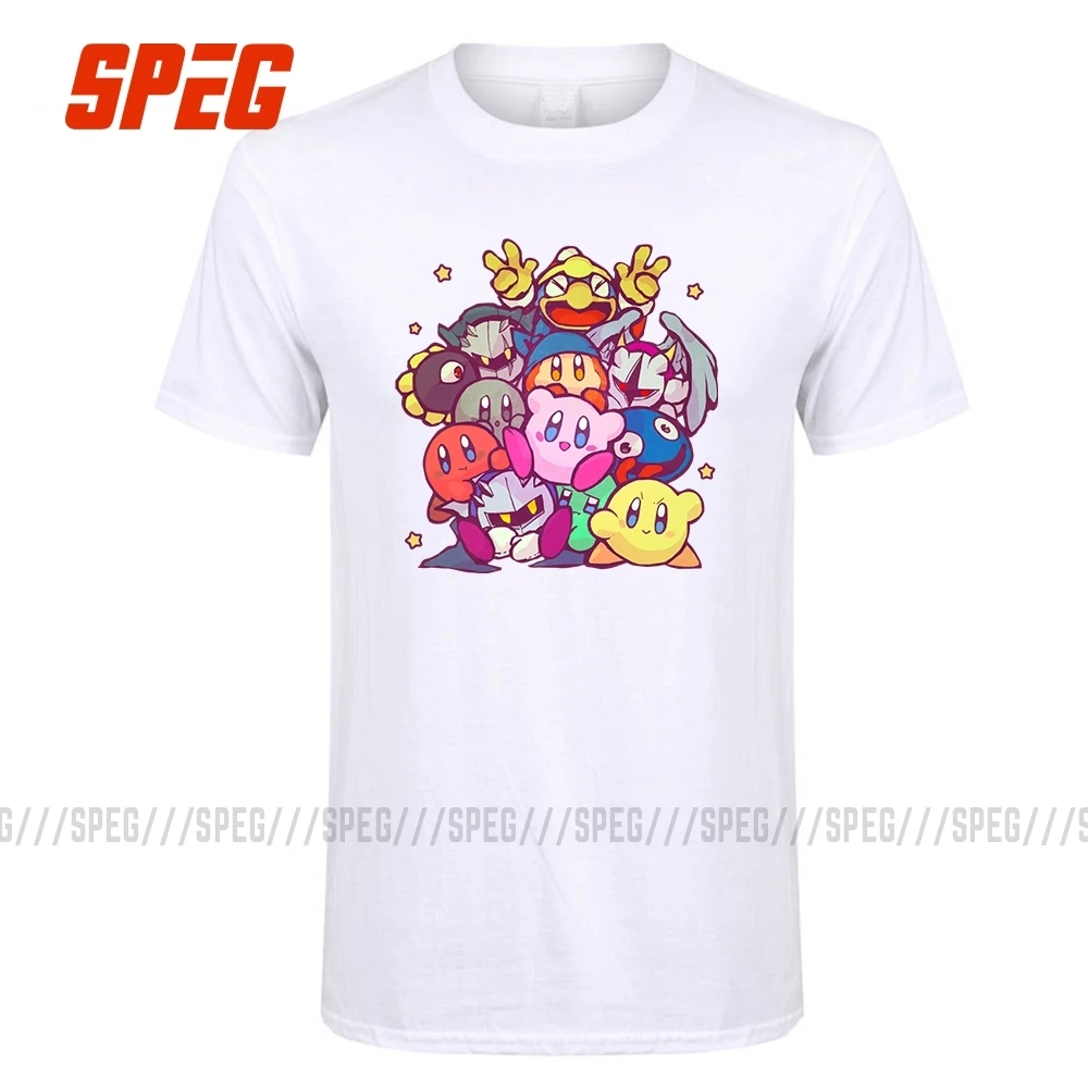 Кирби группа всех членов игры Футболка мужская одежда Crewneck размера плюс короткий