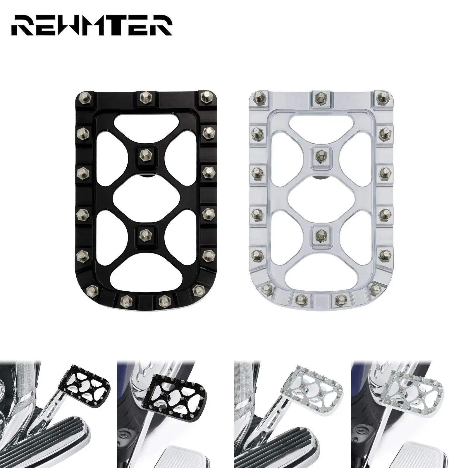 

Motorcycle Brake Pedal Pad Cover Footrest Footpegs Large Pad For Harley Touring Electra Street Glide Dyna Softail FL Slim FLD