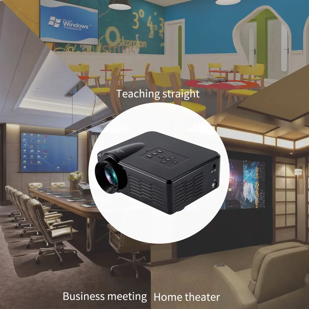 Мини светодиодный видеопроектор Портативный ТВ DVD игровой проектор lcd HD видео 3D