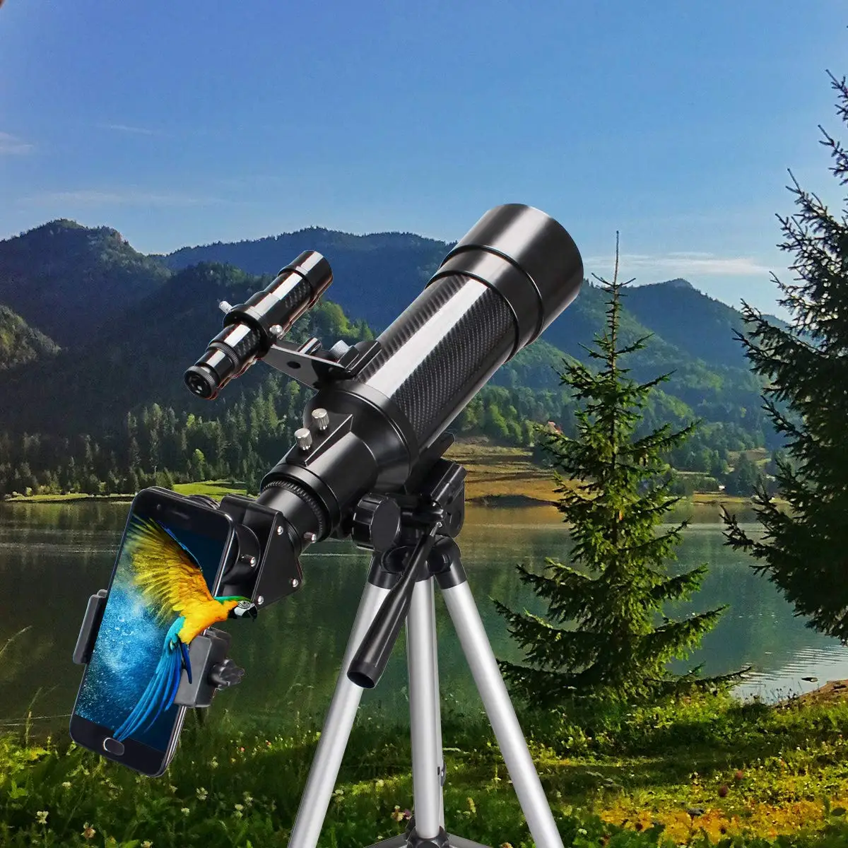 70 мм телескоп для начинающих и детей рефрактор путешествий просмотра Луны со