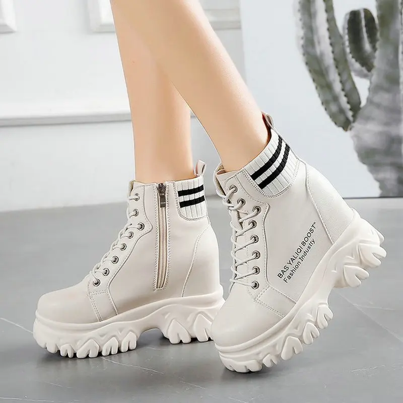 

Женские туфли на плоской подошве, женская повседневная обувь с высоким верхом, кожаные кроссовки, женские ботинки на платформе, женская обу...