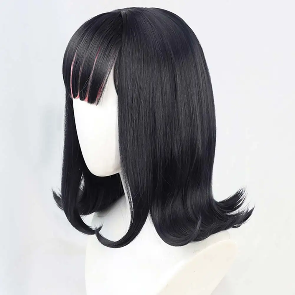 

Anime Black Short Hair Ordinary Person Cosplay Wig Heat-Resistant Synthetic Hair Carnival Halloween Party Props Wig Human Hair