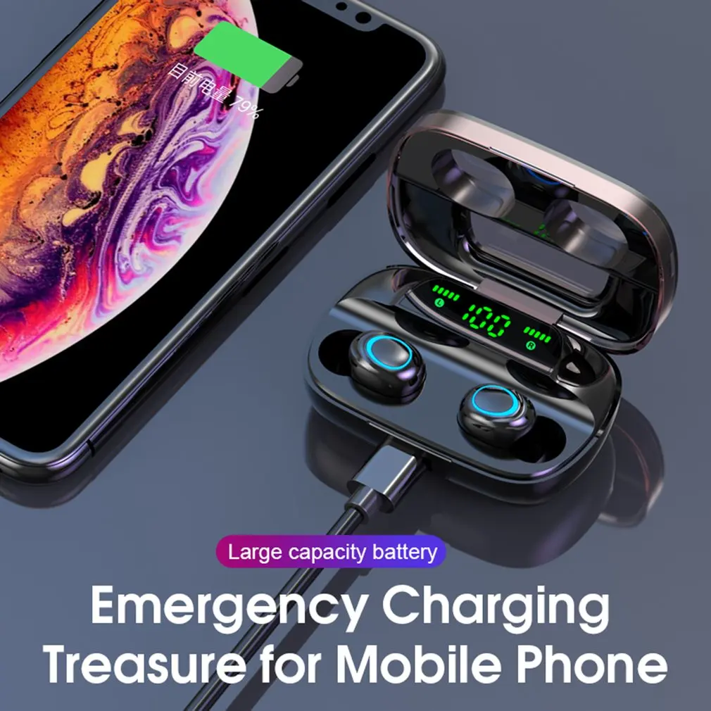 

1Pair S11 Wireless Earphone Sport In-ear Headset Stereo Handsfree Noise Cancelling Earphones Charging Box