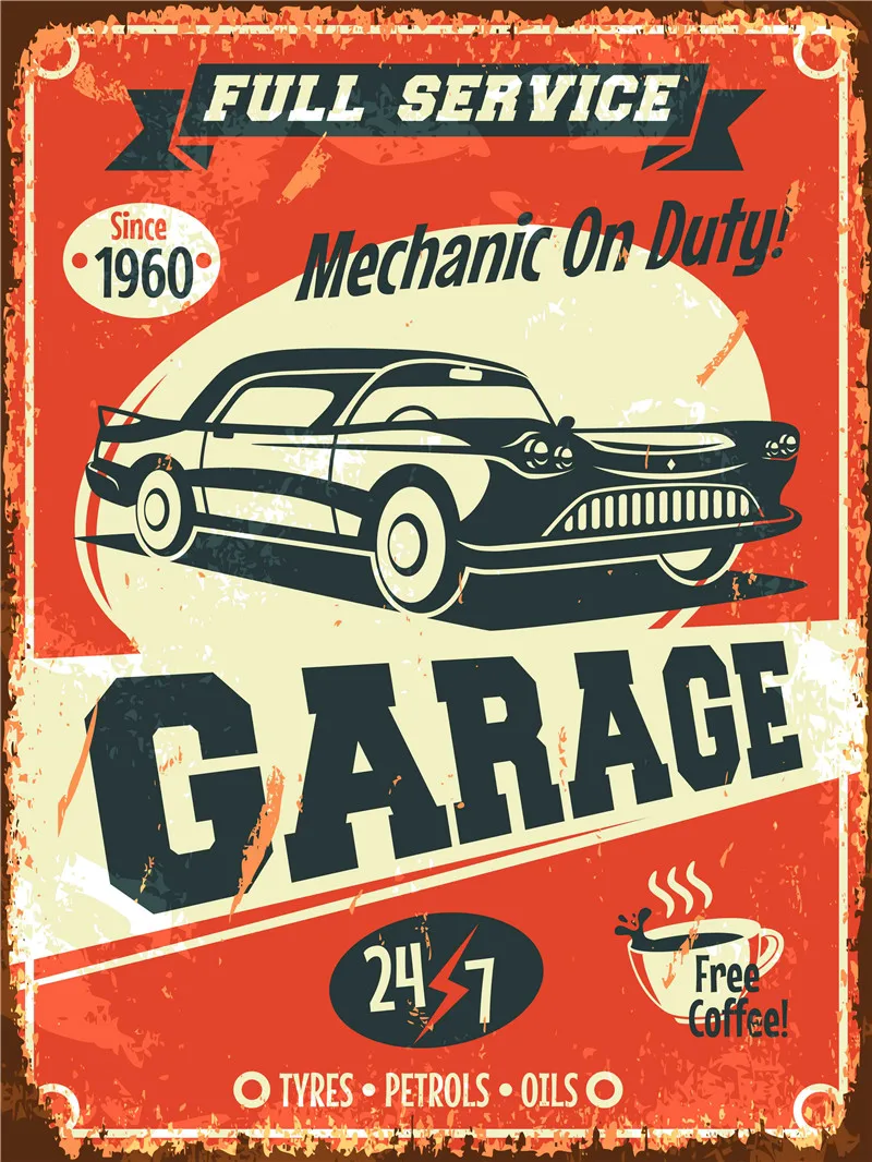 

Supercar Restaurant Racing Cars Metal Sign Trucks Bus Vintage Decoration Wall Stickers Home Living Room Decoration Gamer Plates