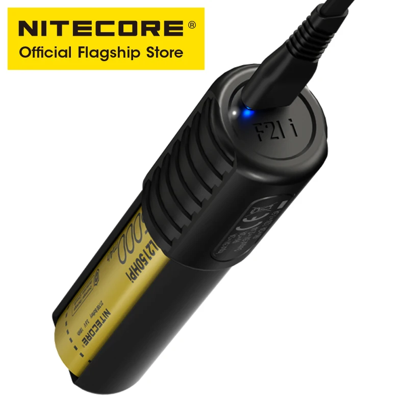 nitecore f21i 18w fast charge 2 in 1 battery charger power bank portable edc for 21700 i series battery usb c charging cable free global shipping