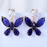 missvikki high quality trendy butterfly pendant cz earrings for women girl daily bridal wedding party jewelry christmas present