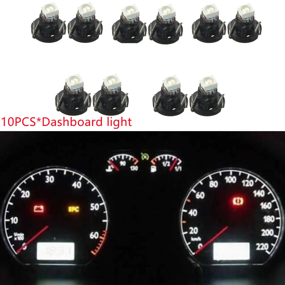 

10PCS Automotive LED Central Control Dashboard Light Dashboard Light Car Interior Lights Indicator Wedge 12 (V)Dashboard Lamp