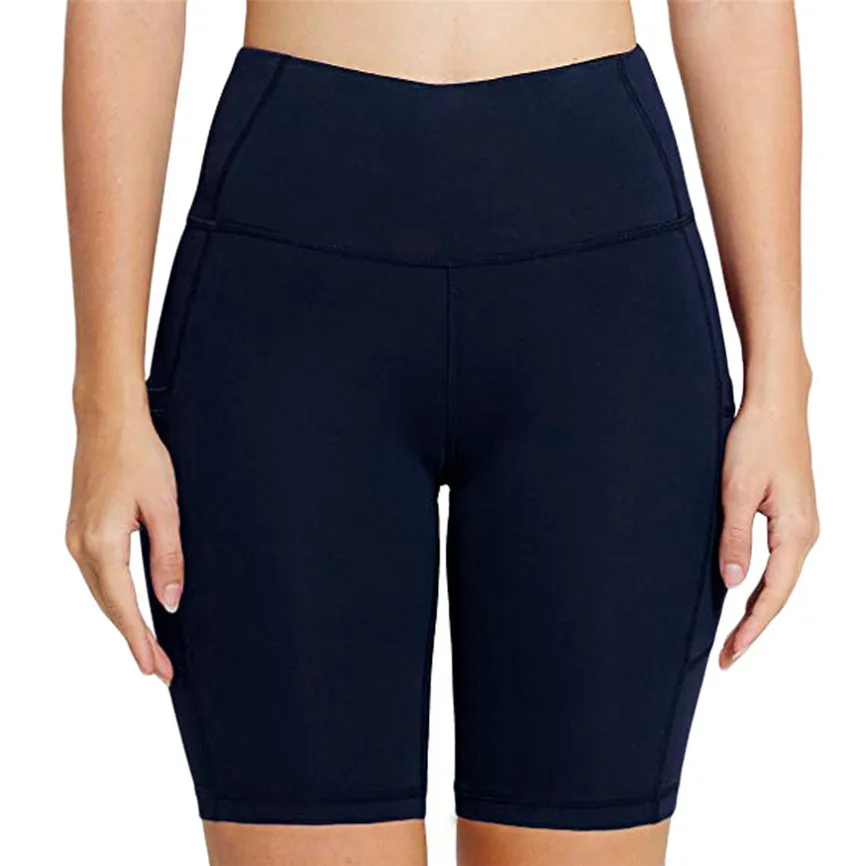 Женский чистый карман высокая талия бедра стрейч для бега пять точек йоги спорта