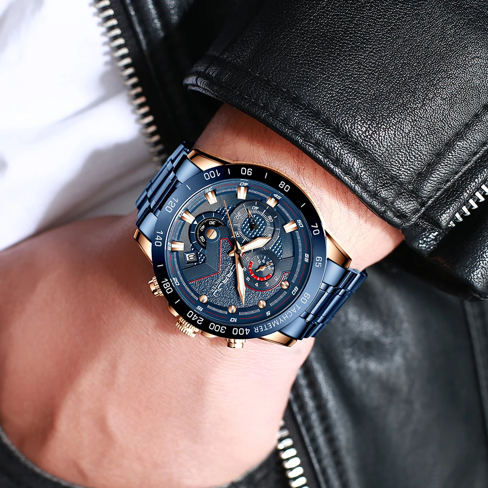 

CRRJU Fashion Men Watches Top Luxury Brand Chronograph Wristwatch Male Clock Sport Waterproof Watch Men relogio masculino